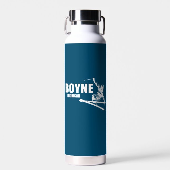 Boyne Mountain Resort Michigan Skier Water Bottle (Front)