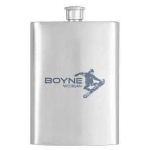 Boyne Mountain Resort Michigan Snowboarder Hip Flask