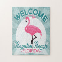 Boynton Beach Florida Pink Flamingo Retro