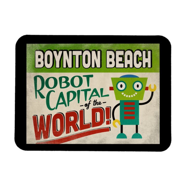 Boynton Beach Florida Robot - Funny Vintage Magnet (Horizontal)