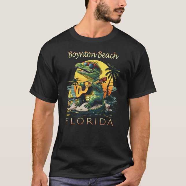 Boynton Beach Florida Vacation Cute Alligator Souv T-Shirt (Front)