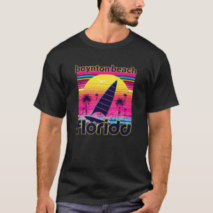 Boynton Beach Retro 80s Style Souvenir Beach T-Shirt