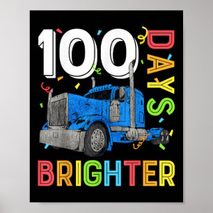 Boys 100 Days Brighter Teachers 100th Day Of Schoo Poster