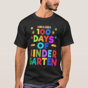 Boys 100 Days Of Kindergarten Celebration Kids Gif T-Shirt