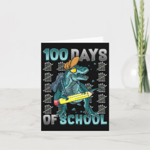 Boys 100 Days Of School Dinosaur 100 Days Smarter  Card
