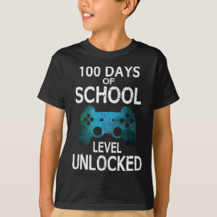 Boys 100 Days Of School Gamer Video Games Level Un T-Shirt