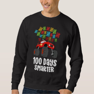 Boys 100th Day of School  Monster Truck 100 Smarte Sweatshirt