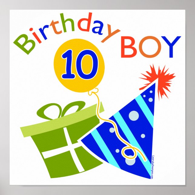 Boys 10th Birthday Poster (Front)