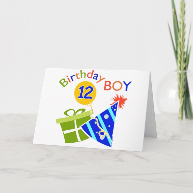 Boys 12th Birthday Card (Front)