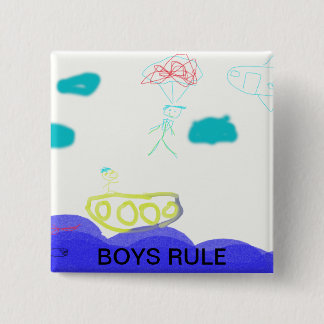 boys 15 cm square badge