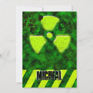 Boys 16th Birthday Goth Bio-hazard Invitation