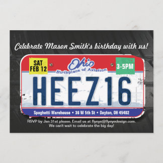 Boy's 16th Birthday Ohio Invitation