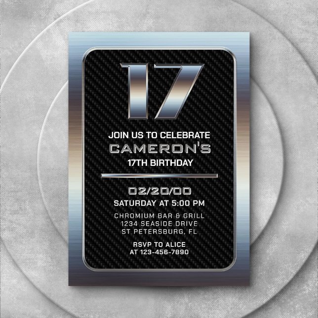 Boy's 17th Birthday Invitation (Creator Uploaded)