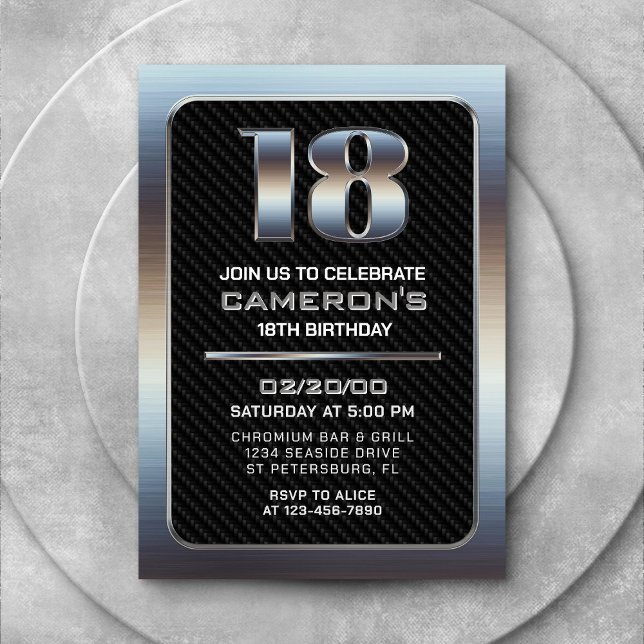 Boy's 18th Birthday Invitation (Creator Uploaded)