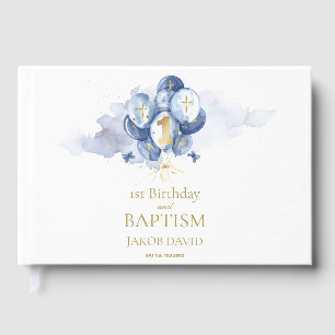 Boys 1st Birthday & Baptism Memory Guest Book