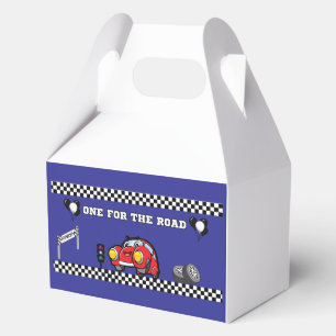 BOY'S 1ST BIRTHDAY DASHING BLUE PARTY RACE CAR  FAVOUR BOX