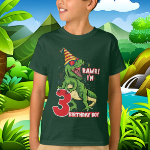 boys 3rd Birthday dinosaur  T-Shirt