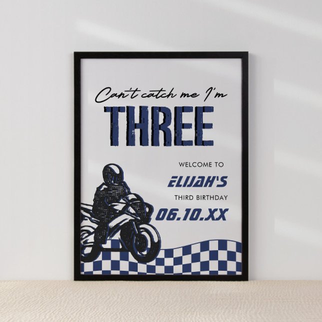 Boys 3rd Motocross Dirt Bike Birthday Poster (Creator Uploaded)