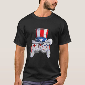 Boys 4Th Of July Video Game American Flag Uncle Sa T-Shirt
