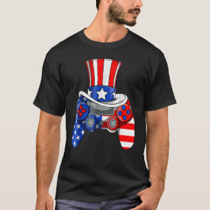 Boys 4th Of July Video Game American Flag Uncle Sa T-Shirt