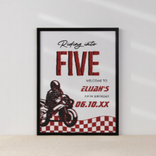 Boys 5th Motocross Dirt Bike Birthday Poster
