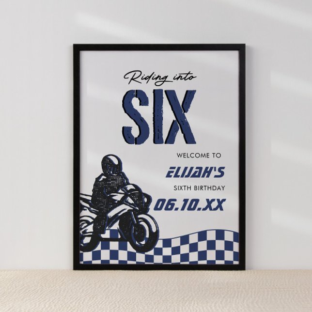 Boys 6th Motocross Dirt Bike Birthday Poster (Creator Uploaded)