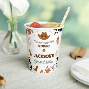 Boys Ain't My First Rodeo Cowboy 2nd Birthday Paper Cups