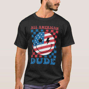 Boys All American Dude 4th July USA Flag Toddler P T-Shirt