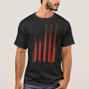 Boys American Flag Baseball Bat Youth Men Patrioti T-Shirt