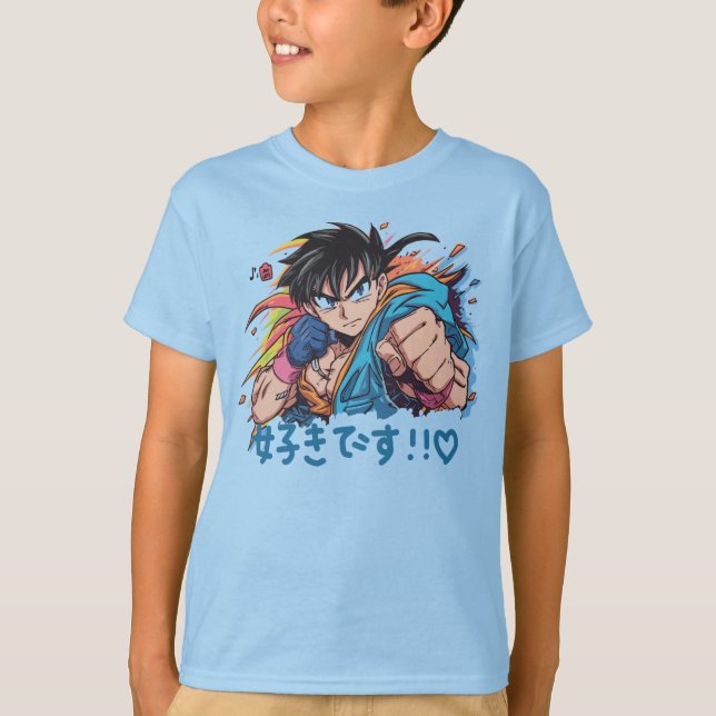Boys Anime Quote Graphic T-Shirt (Front)