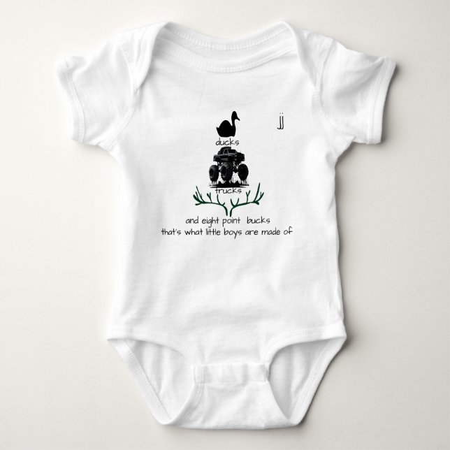 "...boys are made of..." Customisable Baby Bodysuit (Front)