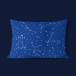 Boy's Astrology Blue White Starry Night Sky Pillowcase