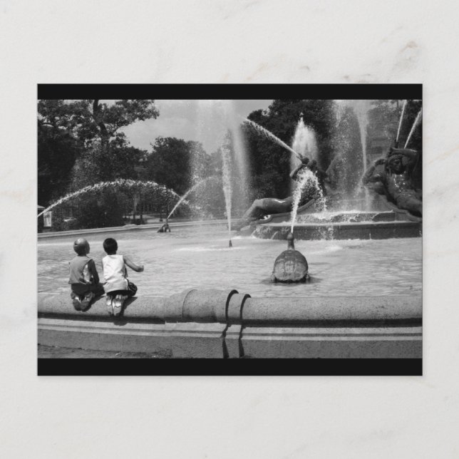 Boys at Logan Circle Postcard (Front)