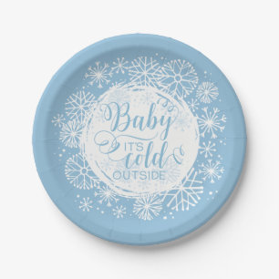 Boys Baby It's Cold Outside 7" Paper Plate