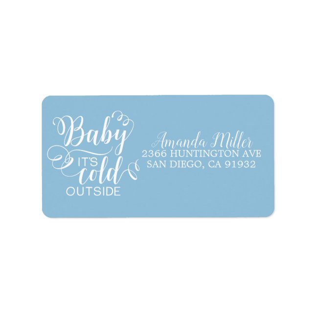 Boys Baby It's Cold Outside Address Label (Front)