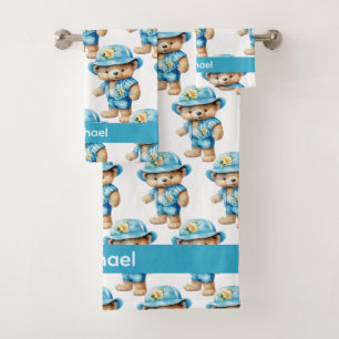 Boy's Baby & Toddler Bath Towel Set Custom Name