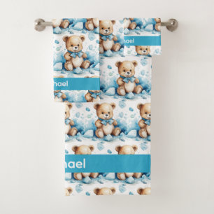 Boy's Baby & Toddler Bath Towel Set Custom Name