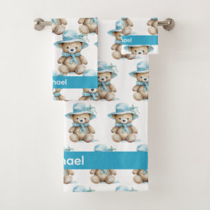 Boy's Baby & Toddler Bath Towel Set Custom Name