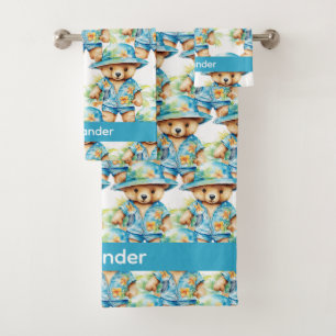 Boy's Baby & Toddler Bath Towel Set Custom Name