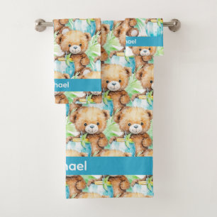 Boy's Baby & Toddler Bath Towel Set Custom Name