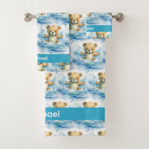 Boy's Baby & Toddler Bath Towel Set Custom Name