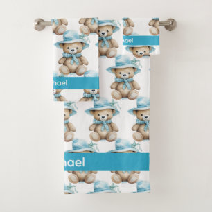 Boy's Baby & Toddler Bath Towel Set Custom Name
