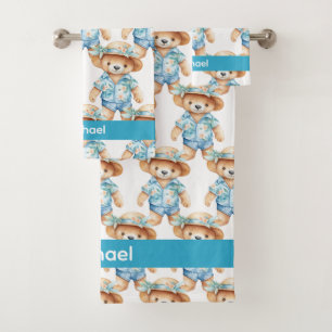 Boy's Baby & Toddler Bath Towel Set Custom Name