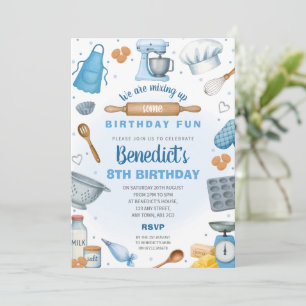 Boy's Baking Party Birthday Invite, Mixing Up Fun Invitation