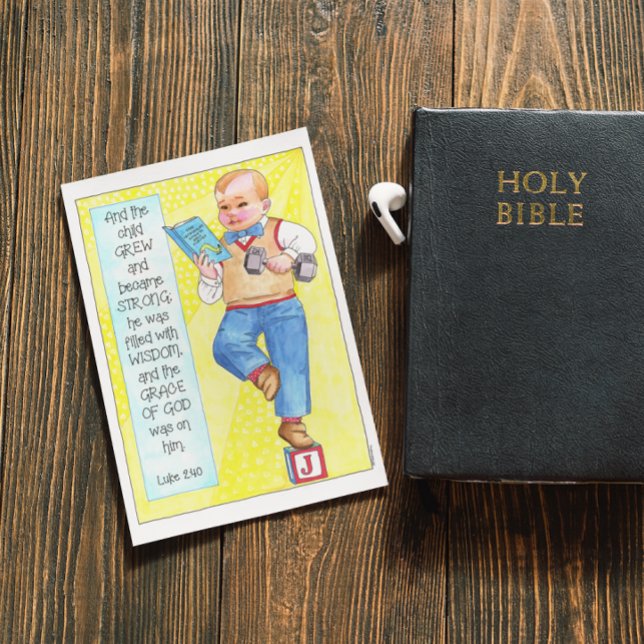 Boy's Baptism Christening Dedication Card (Creator Uploaded)