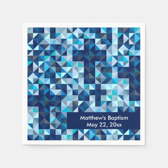 Boy's Baptism Christening First Communion Napkin (Front)