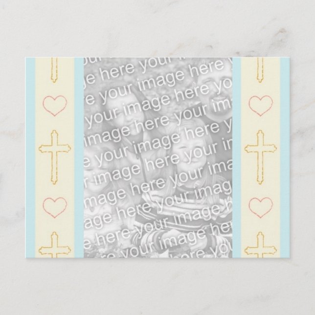 Boy's Baptism Invitation Postcard (Front)