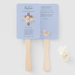 BOYS Baptism Program Fan - with template fields