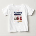 Boys Baseball 1st Birthday Baby T-Shirt<br><div class="desc">Celebrate in style with this trendy 1st birthday t-shirt. The design is easy to personalise with your own wording and your little one will be thrilled to wear this t-shirt to celebrate their 1st birthday.</div>