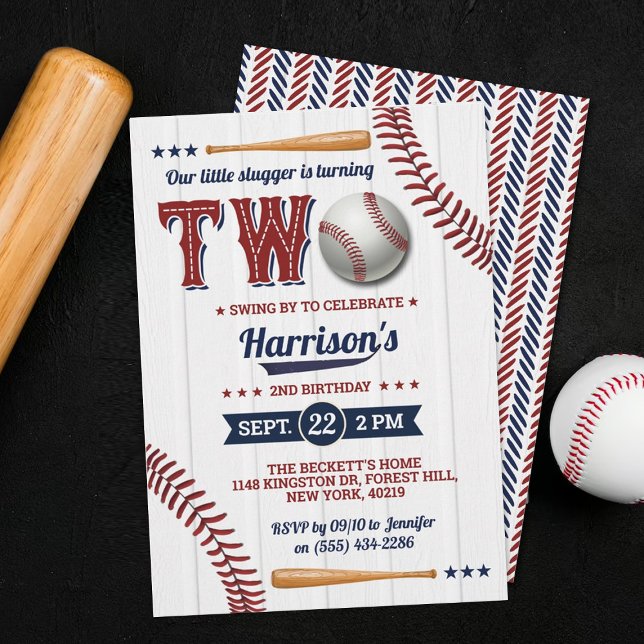 Boys Baseball 2nd Birthday Invitation (Creator Uploaded)